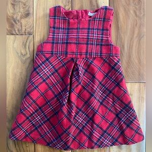 Janie and Jack Baby Girl Wool Blend Holiday Christmas Plaid Dress Size 6-12 M